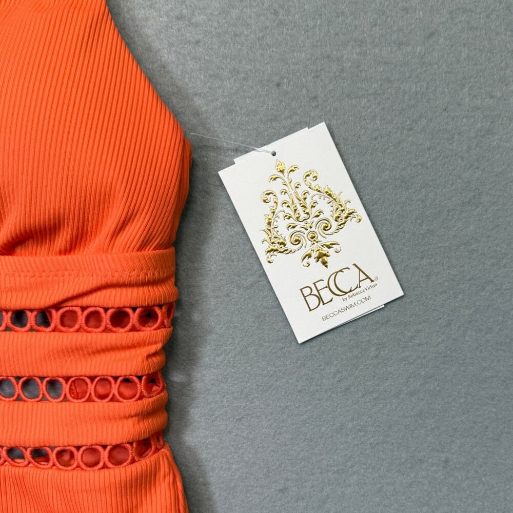 BECCA by Rebecca Virtue Modern Edge One-Piece Coral Rose Small $148 - Picture 6 of 11